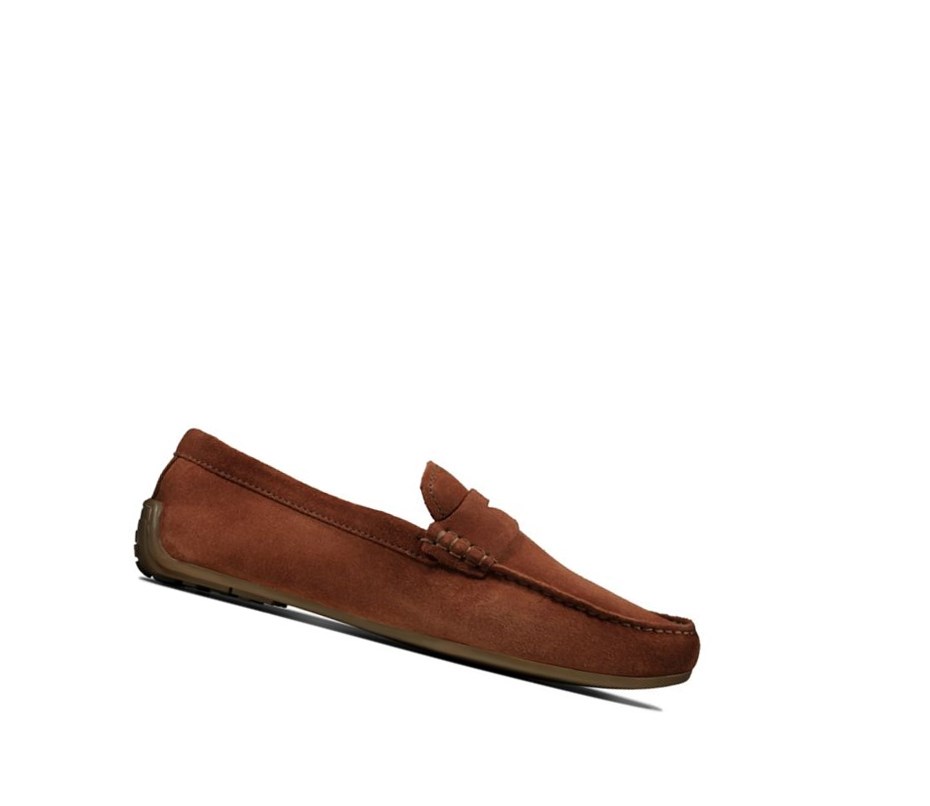 Slip On & Loafers Clarks Reazor Penny Daim Homme Marron | GUXV71958