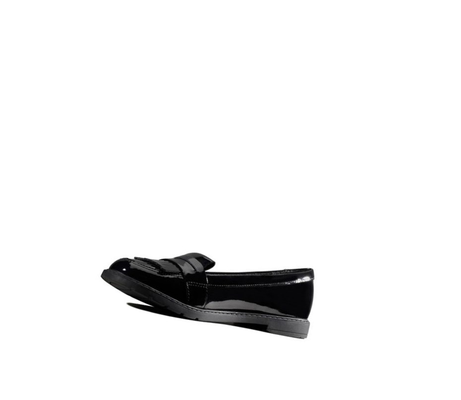 Slip On & Loafers Clarks Scala Bright Vernis Cuir Fille Noir | LUOD42580