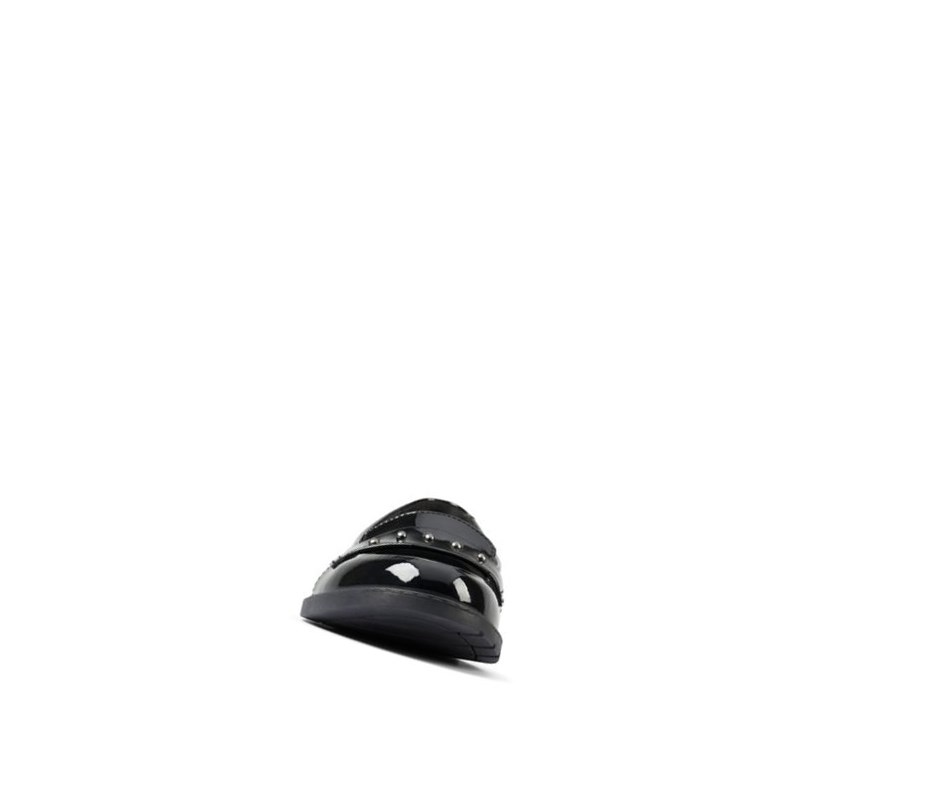 Slip On & Loafers Clarks Scala Walk Vernis Cuir Fille Noir | BCTX98725