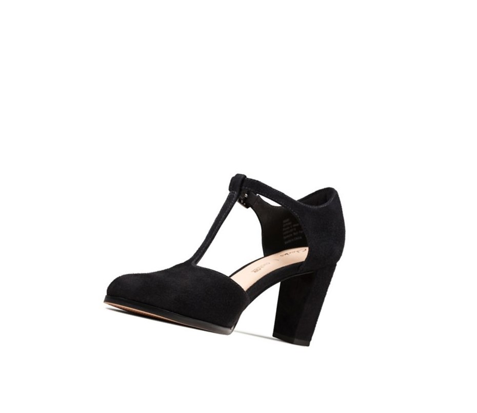 Talons Clarks Kaylin 85 T Brides Daim Femme Noir | LDYB35094