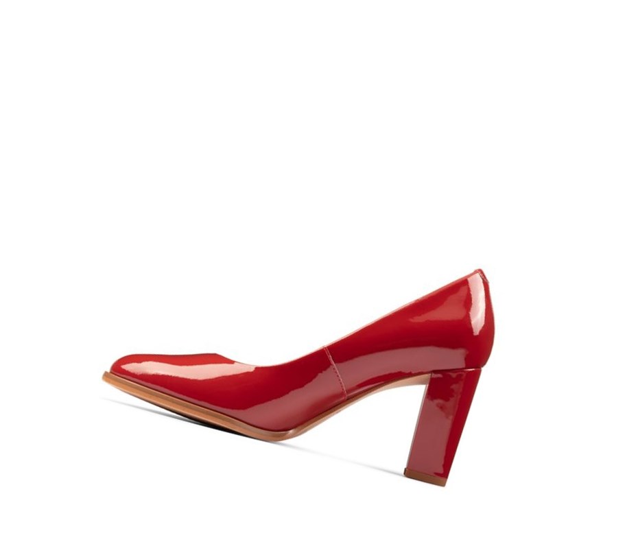 Talons Clarks Kaylin Cara 2 Vernis Cuir Femme Rouge | JXMI54306