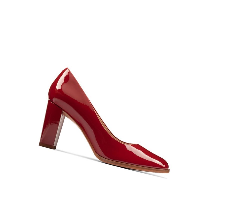 Talons Clarks Kaylin Cara 2 Vernis Cuir Femme Rouge | JXMI54306