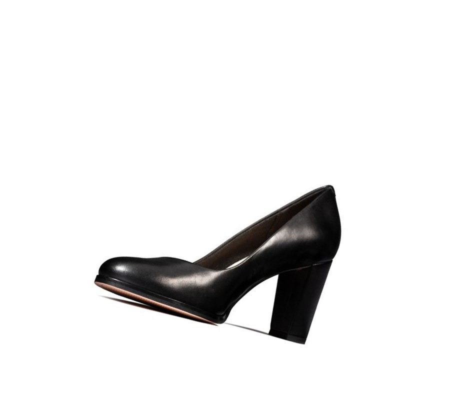 Talons Clarks Kaylin Cara Cuir Femme Noir | QESI51879