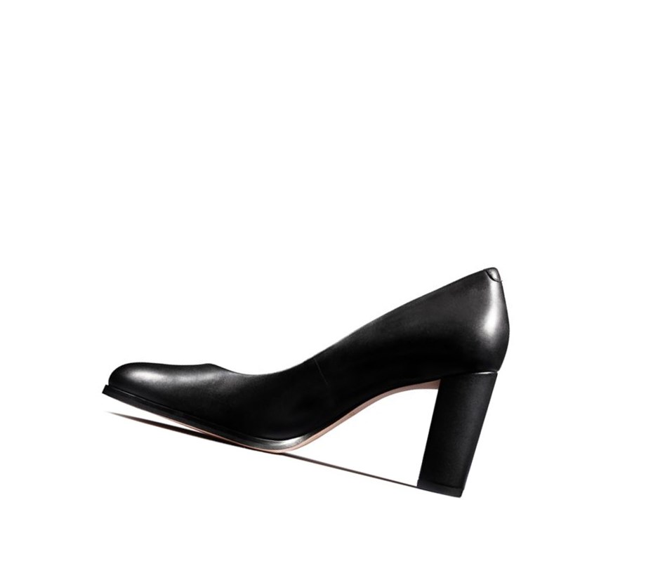 Talons Clarks Kaylin Cara Cuir Femme Noir | QESI51879