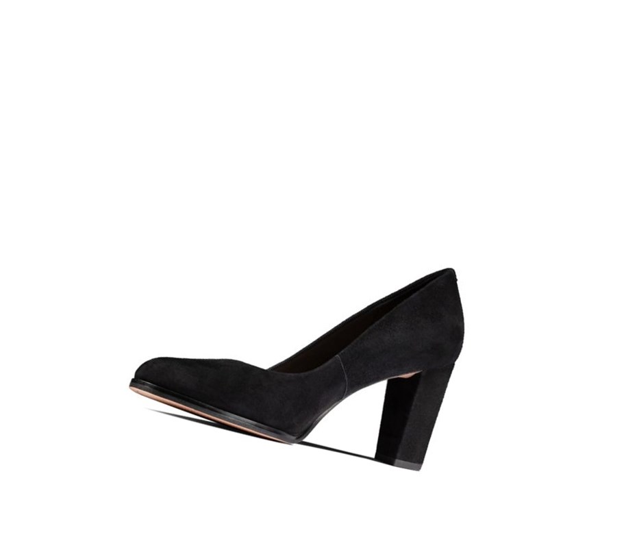 Talons Clarks Kaylin Cara Daim Femme Noir | AERC41937