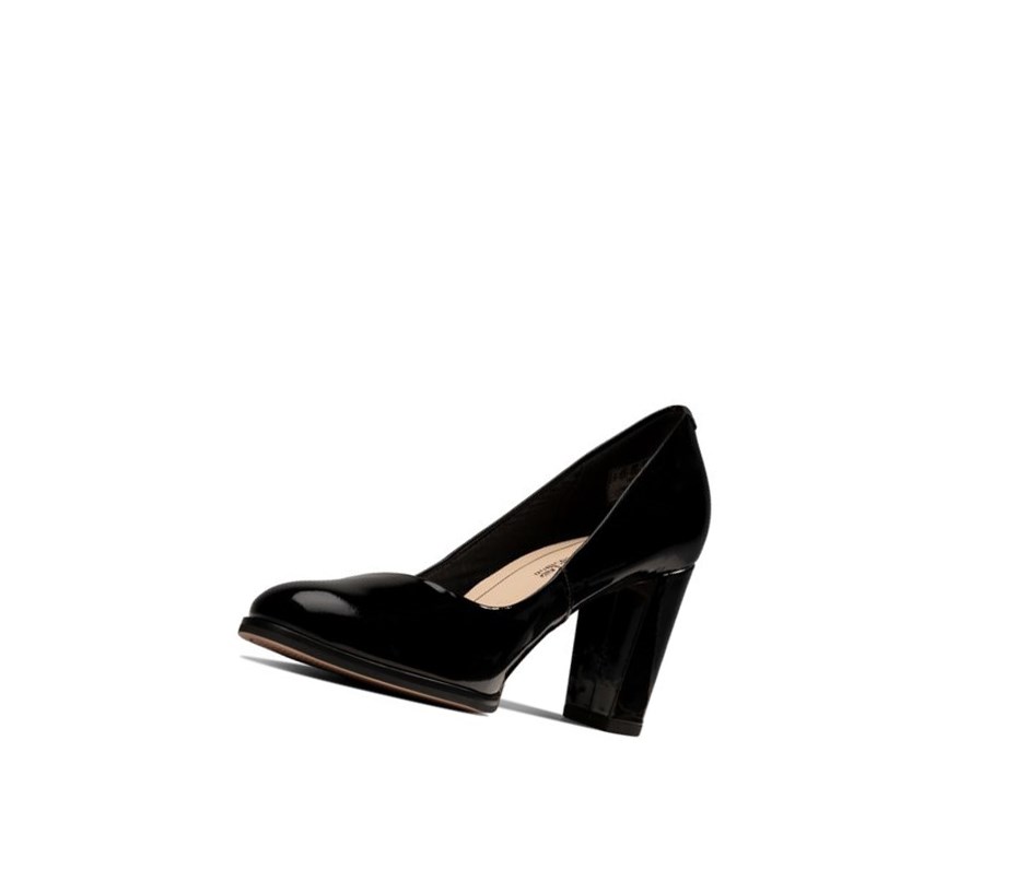 Talons Clarks Kaylin Cara Vernis Femme Noir | DUBE57942