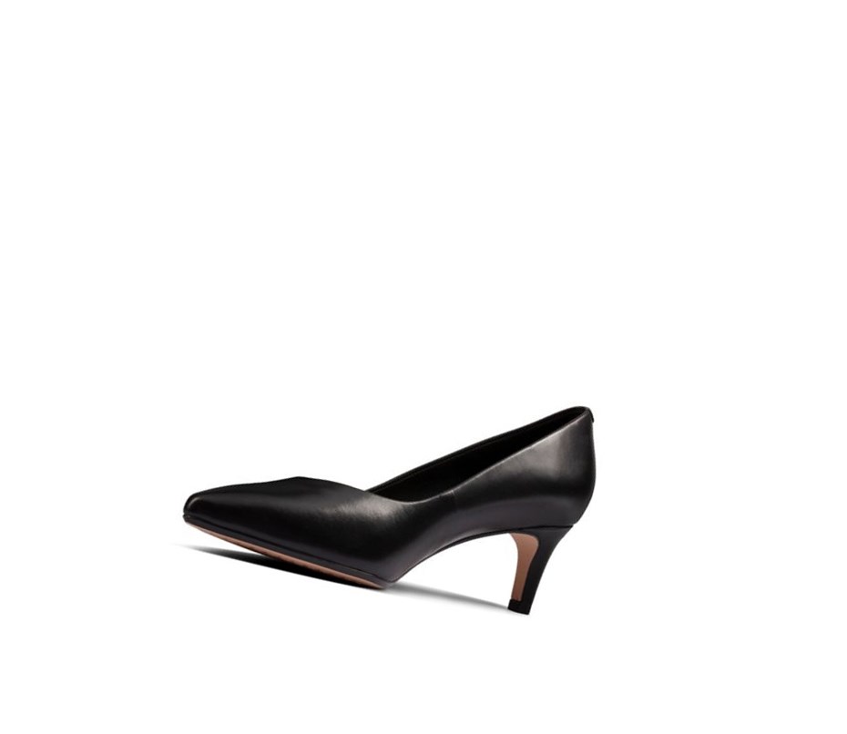 Talons Clarks Laina 55 Court Cuir Femme Noir | KHPC04532