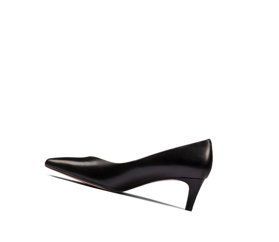 Talons Clarks Laina 55 Court Cuir Femme Noir | KHPC04532