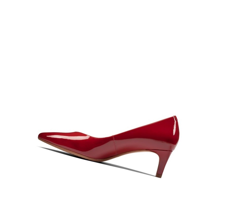 Talons Clarks Laina 55 Court Daim Femme Rouge | QAIG51687