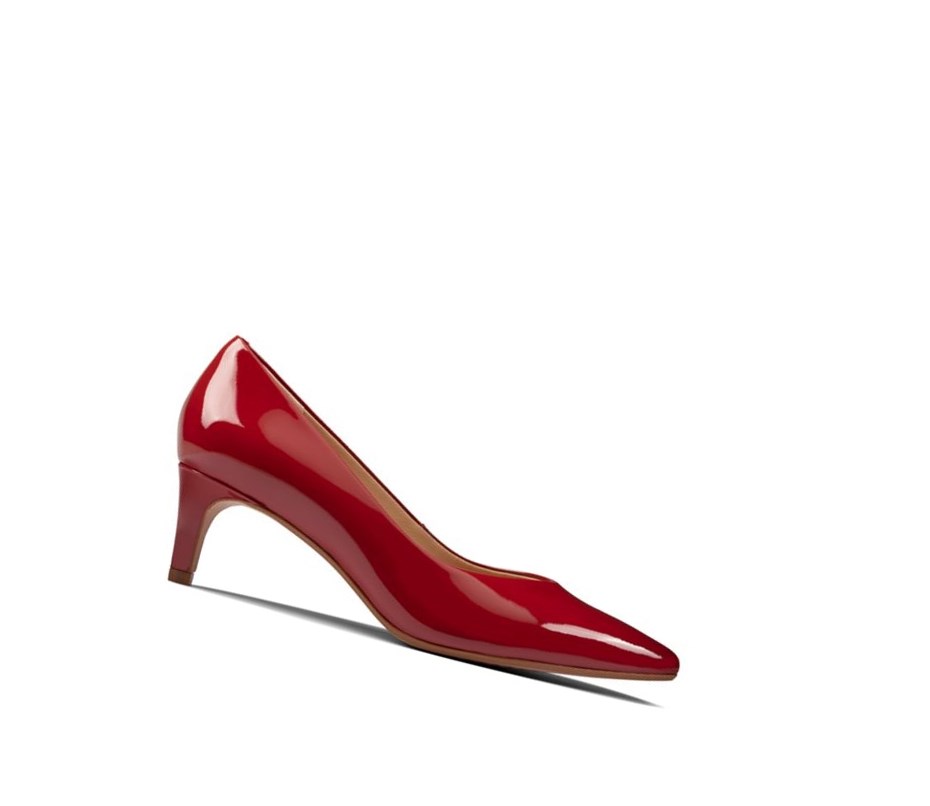 Talons Clarks Laina 55 Court Daim Femme Rouge | QAIG51687