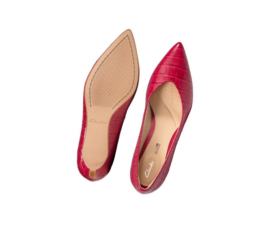 Talons Clarks Laina 55 Cuir Femme Fushia | YCZI53694