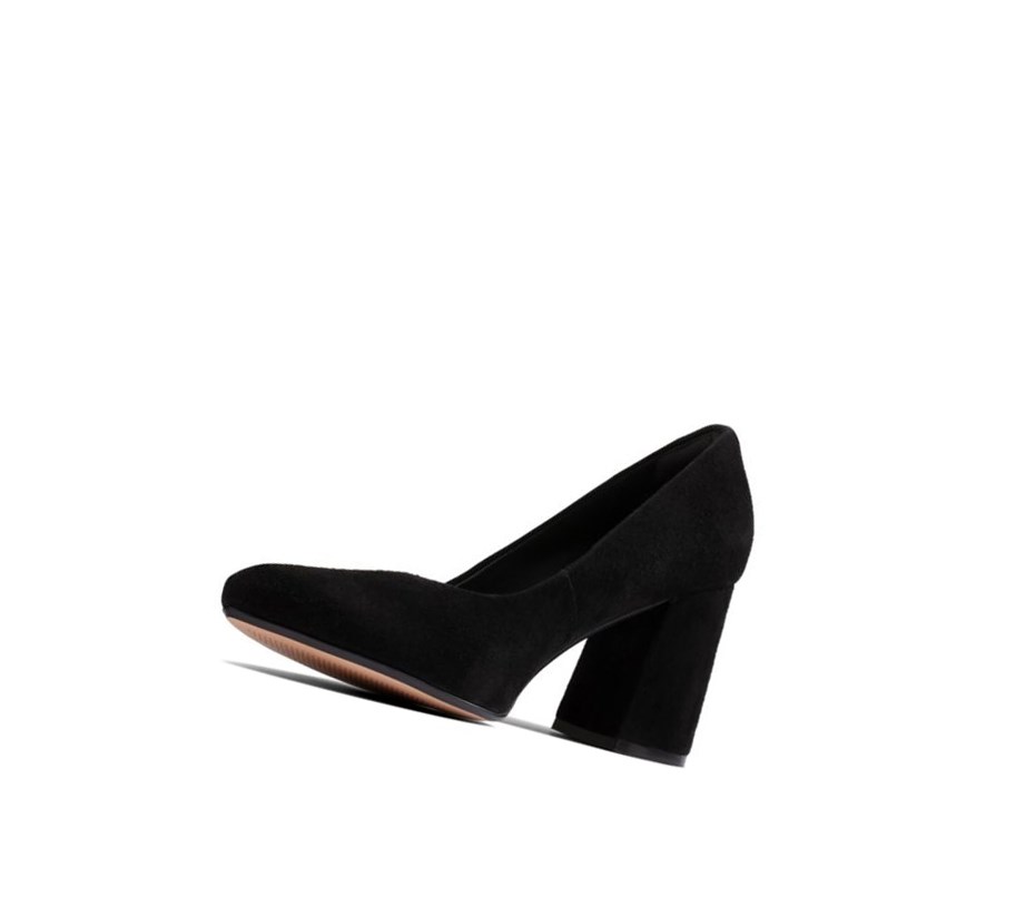 Talons Clarks Laina 85 Court Daim Femme Noir | LSVT45627