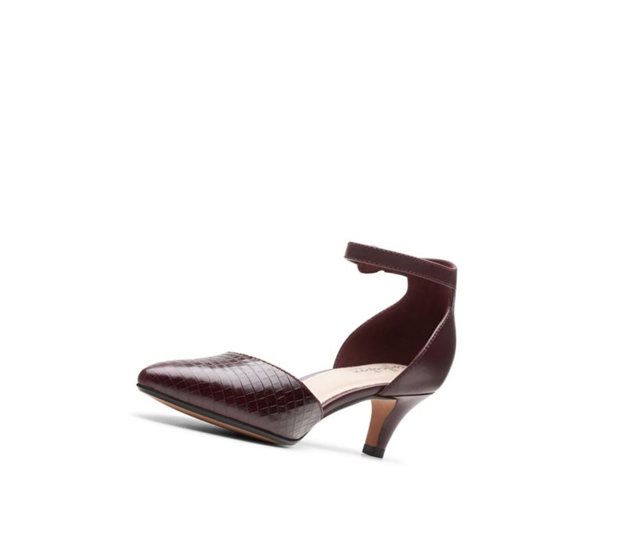 Talons Clarks Linvale Edyth Cuir Femme Bordeaux | GHQZ36482