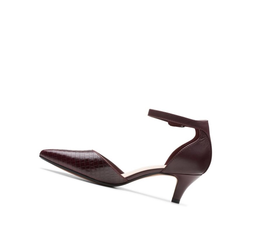 Talons Clarks Linvale Edyth Cuir Femme Bordeaux | GHQZ36482