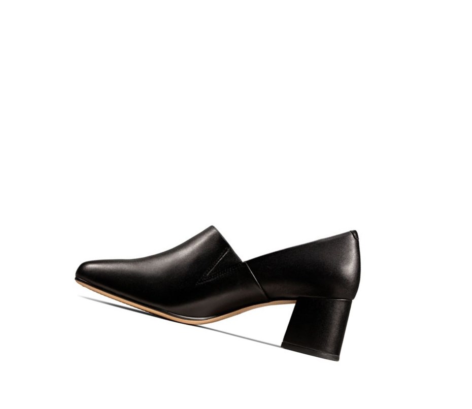 Talons Clarks Sheer Lily Cuir Femme Noir | VQGW34612