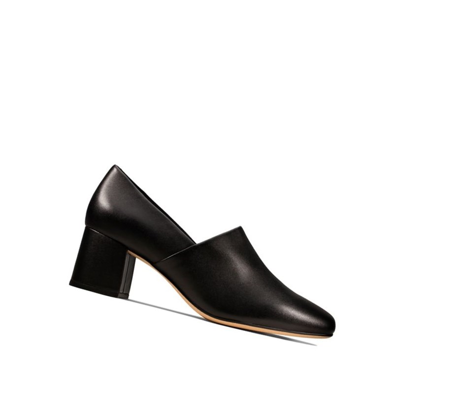 Talons Clarks Sheer Lily Cuir Femme Noir | VQGW34612