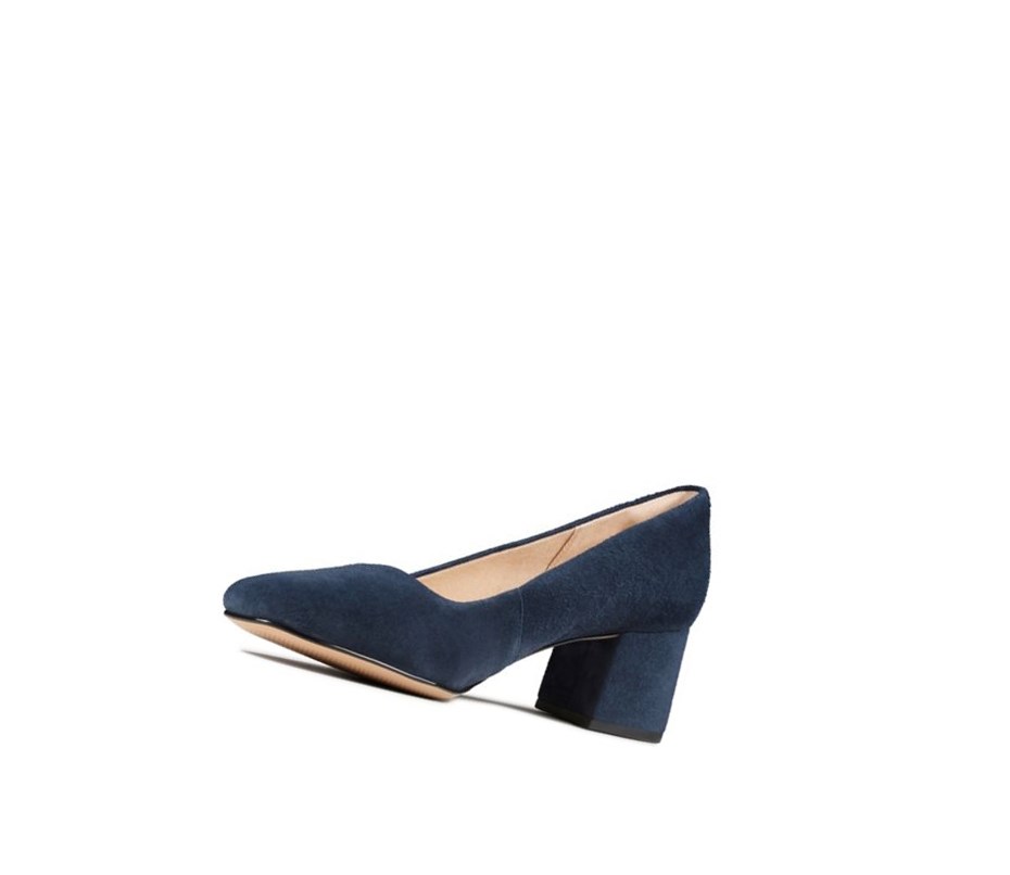 Talons Clarks Sheer Rose Daim Femme Bleu Marine | VGHZ36758