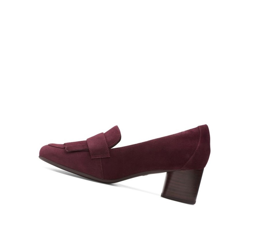 Talons Clarks Un Cosmo Go Daim Femme Bordeaux | ZCAX47985