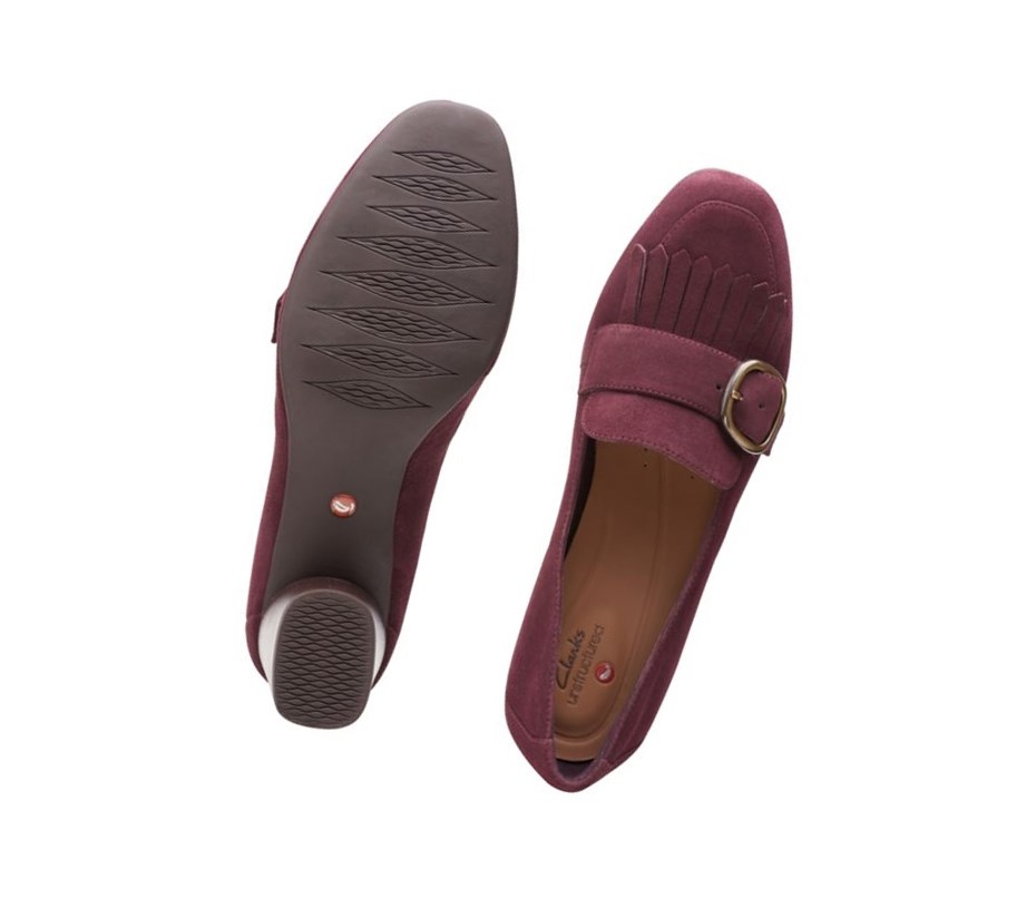 Talons Clarks Un Cosmo Go Daim Femme Bordeaux | ZCAX47985