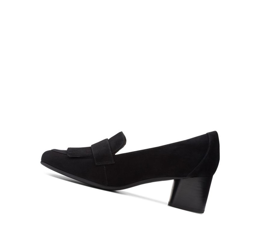 Talons Clarks Un Cosmo Go Daim Femme Noir | PZUH13528