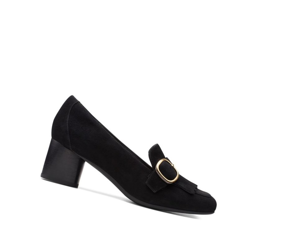 Talons Clarks Un Cosmo Go Daim Femme Noir | PZUH13528