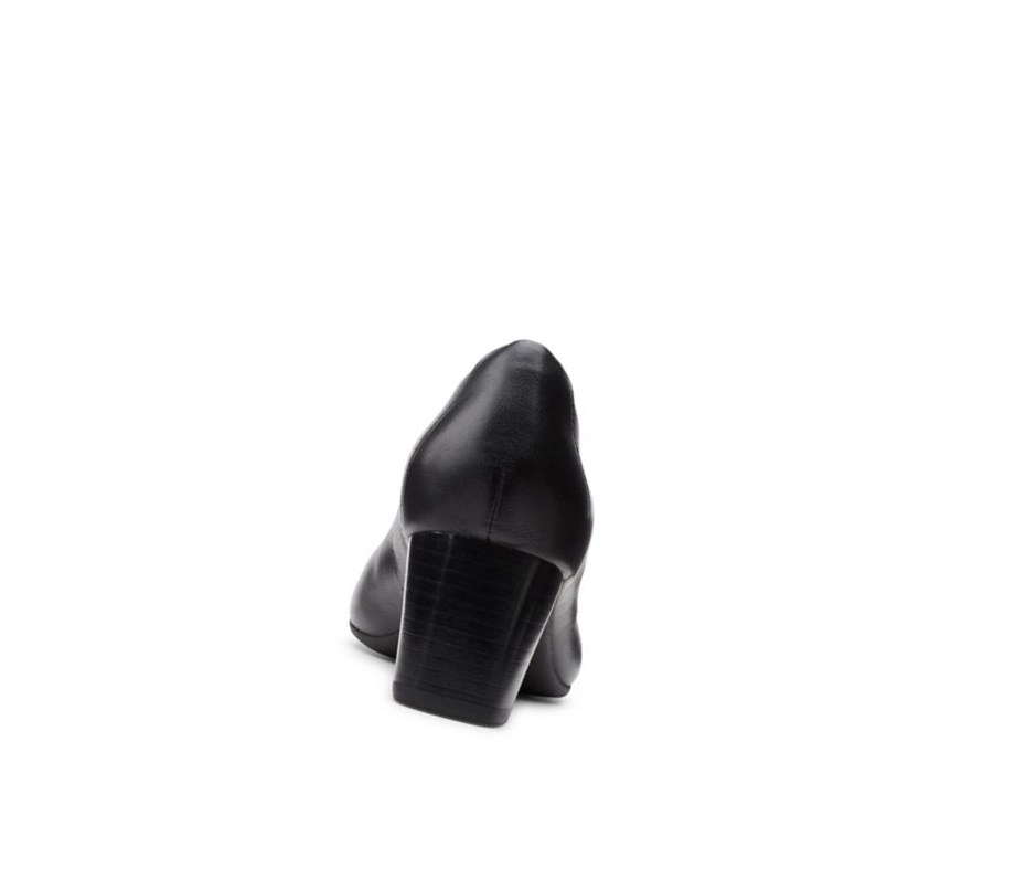 Talons Clarks Un Cosmo Robe Cuir Femme Noir | RUDE90523