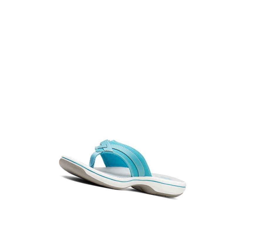 Tong Clarks Brinkley Sea Femme Turquoise | VEYK08573