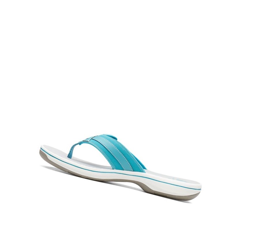 Tong Clarks Brinkley Sea Femme Turquoise | VEYK08573