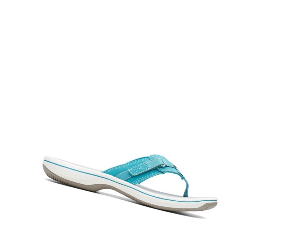 Tong Clarks Brinkley Sea Femme Turquoise | VEYK08573