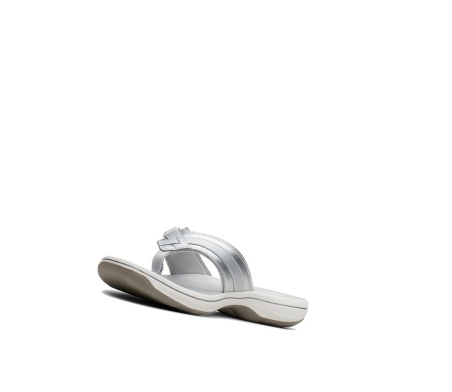 Tong Clarks Brinkley Sea Synthétique Femme Argent | IOKD12945