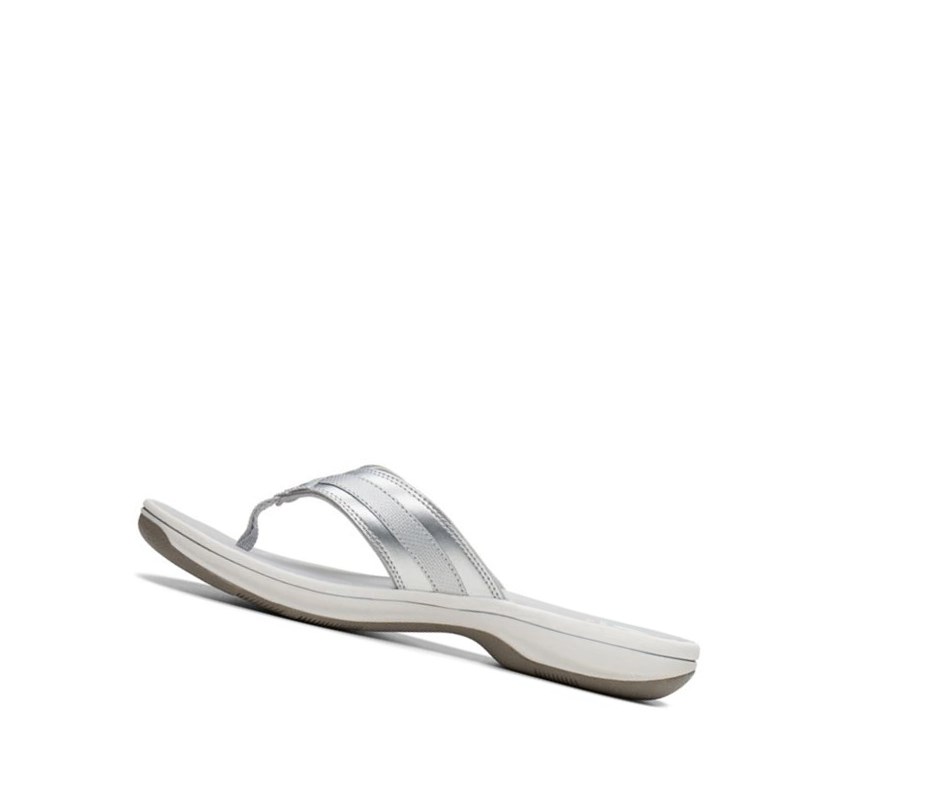 Tong Clarks Brinkley Sea Synthétique Femme Argent | IOKD12945