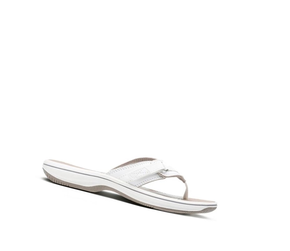 Tong Clarks Brinkley Sea Synthétique Femme Blanche | PCWN60247