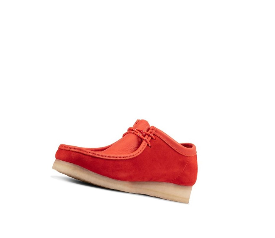 Wallabee Clarks Classiche Daim Femme Rouge | QTLF98701