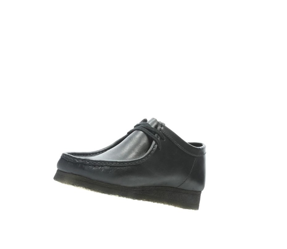 Wallabee Clarks Originale Cuir Femme Noir | KLBE54837