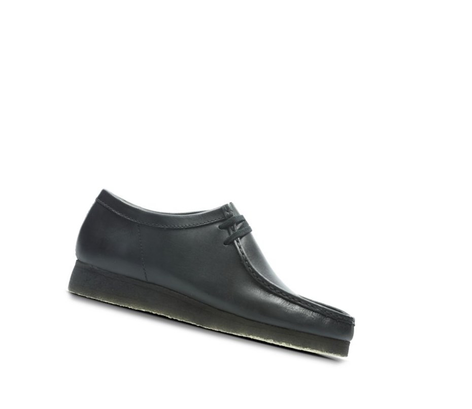 Wallabee Clarks Originale Cuir Femme Noir | KLBE54837