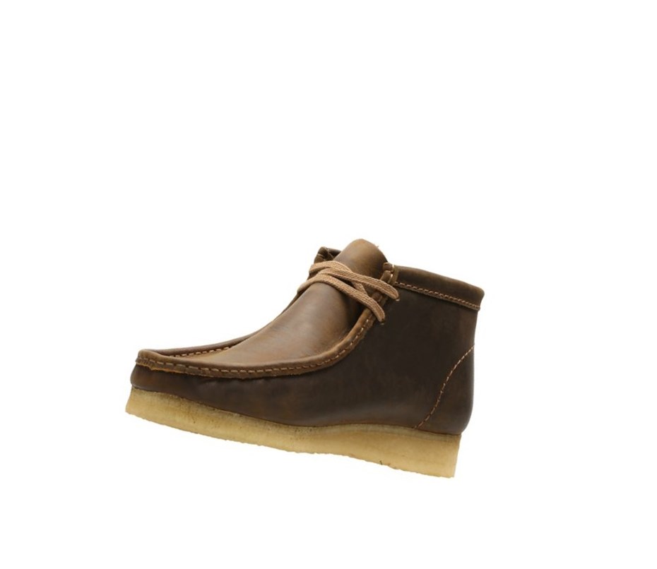 Wallabee Clarks Originale Cuir Homme Marron Foncé | BHVN65417