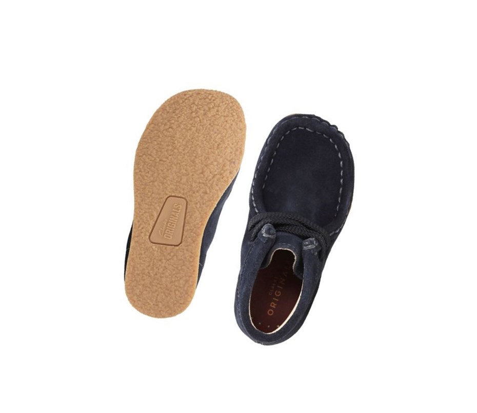 Wallabee Clarks Originale Daim Fille Bleu Marine | DYSA30587