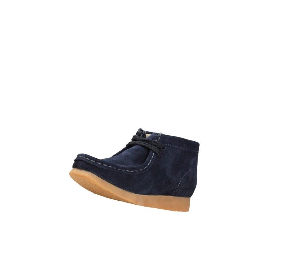 Wallabee Clarks Originale Daim Fille Bleu Marine | QMUX42398