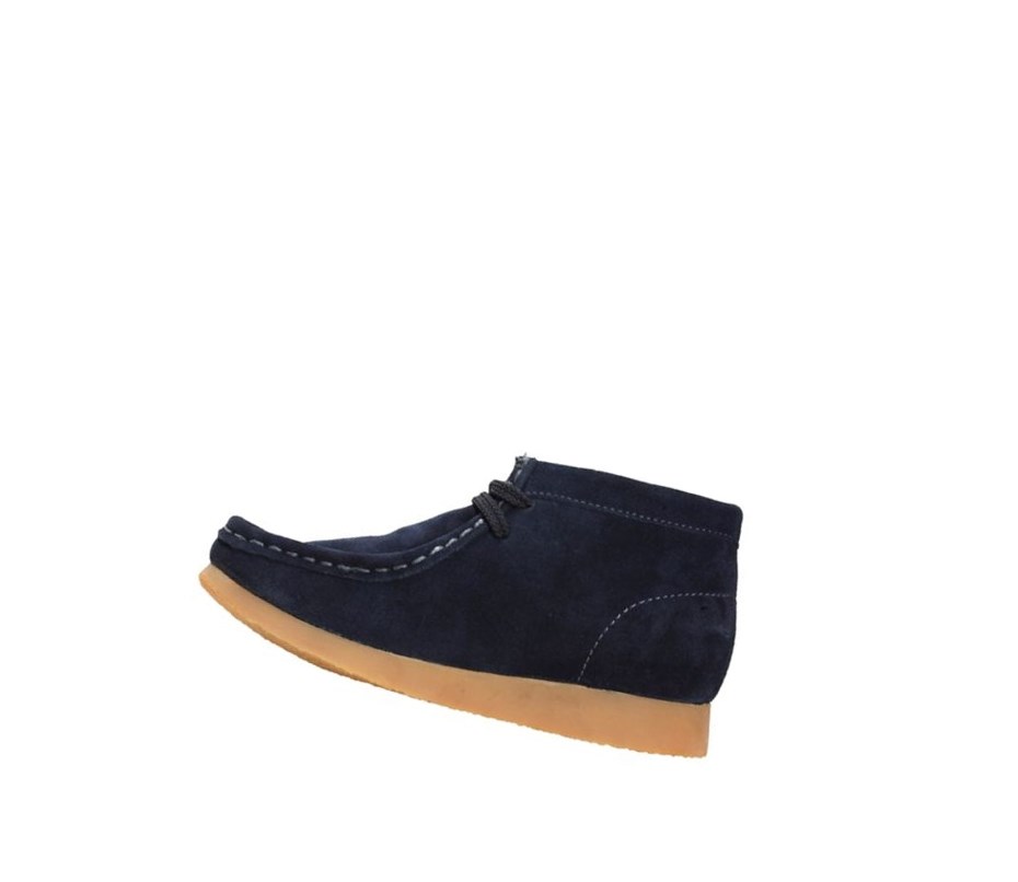 Wallabee Clarks Originale Daim Fille Bleu Marine | QMUX42398