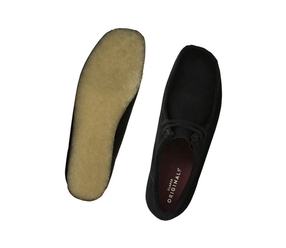 Wallabee Clarks Originale Daim Homme Noir | JPAE95403