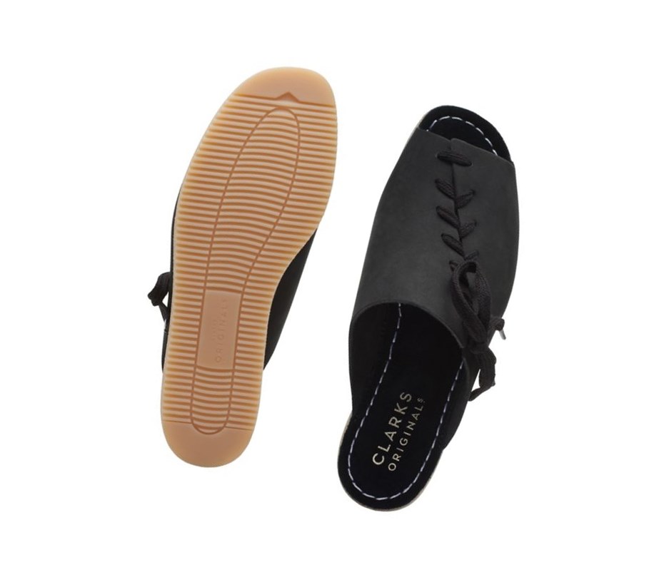 Wallabee Clarks Wallacraft Open Nubuck Femme Noir | SRXE51906